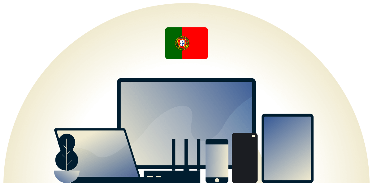 VPN per il Portogallo che protegge una variet&agrave; di dispositivi.